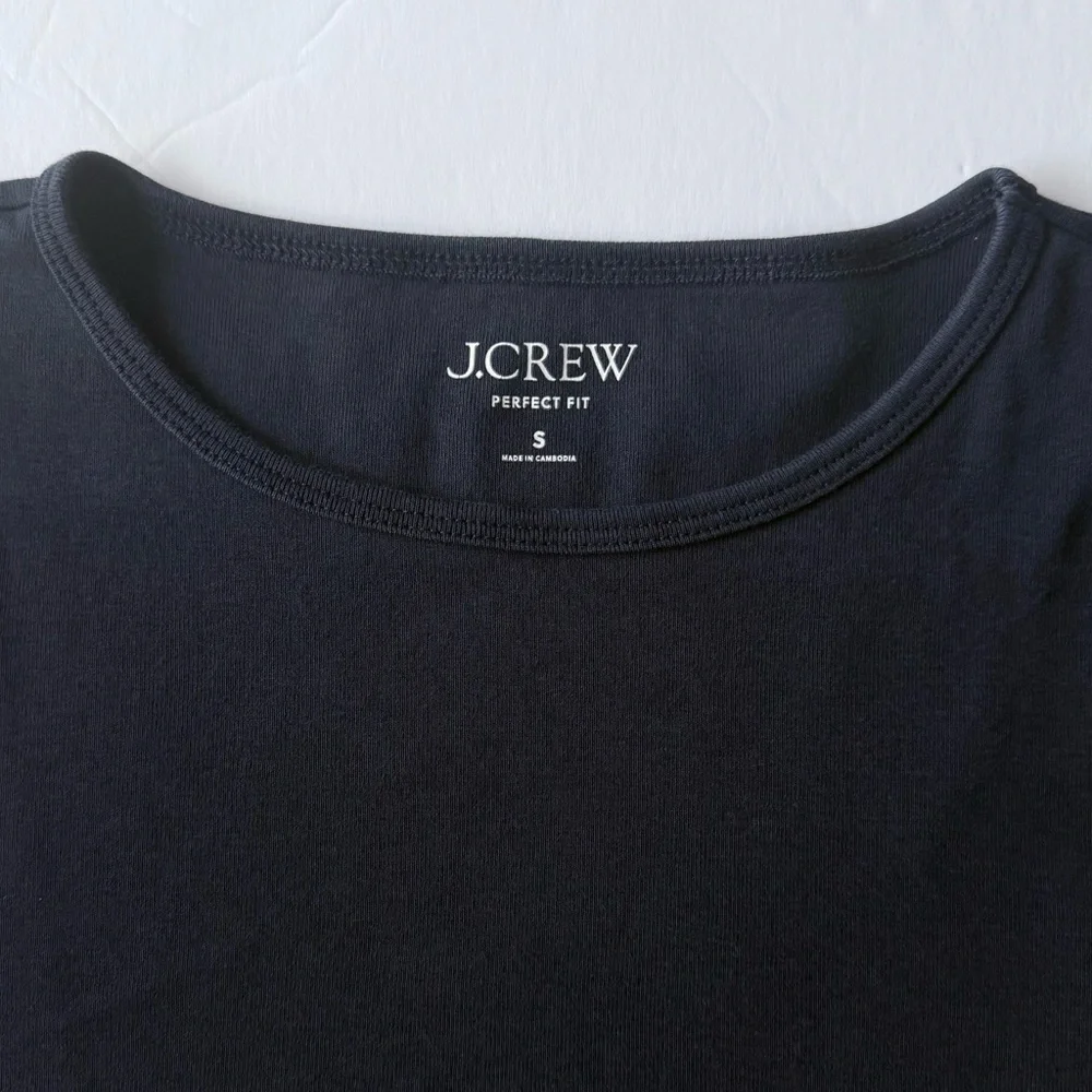 J. Crew New Perfect-Fit Short-Sleeve T-Shirt Navy Blue Size S - Picture 3 of 6